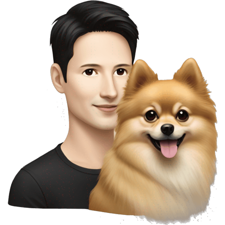 Pavel Durov and Pomeranian dog emoji