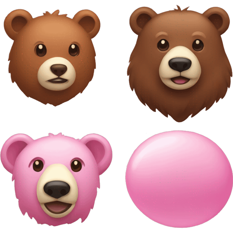 a brown bear and a light pink dodo  emoji