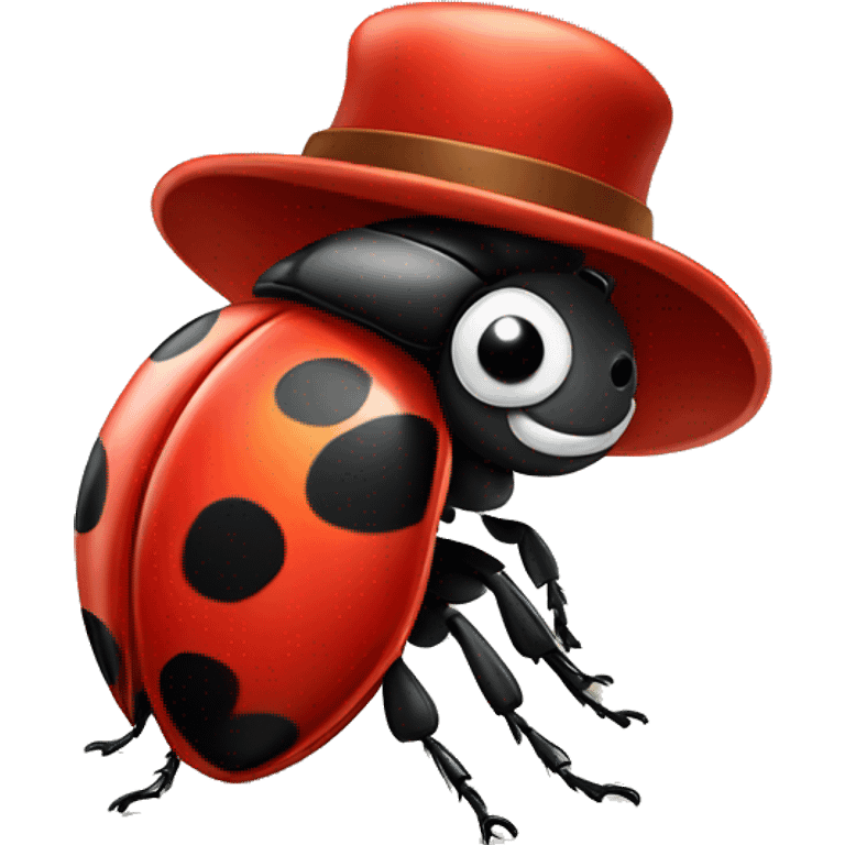 lady bug with hat on. emoji