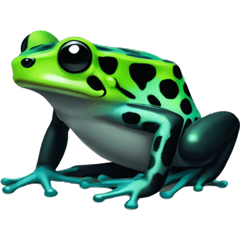 black and green dart frog  emoji