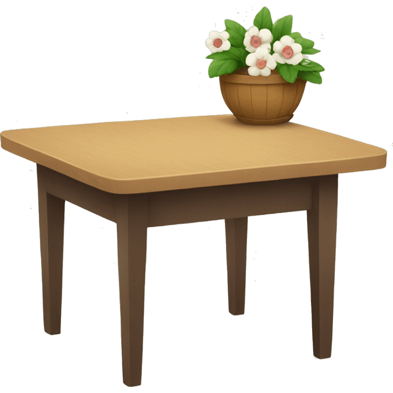 table with a flower emoji