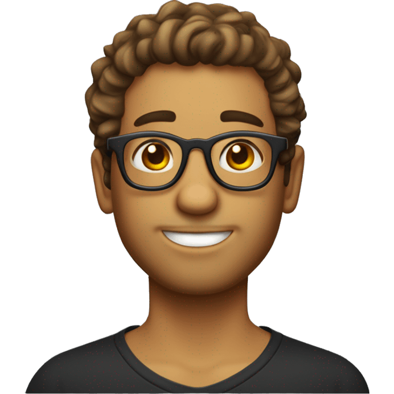 Chico de cabello rubio rizado con gafas  emoji