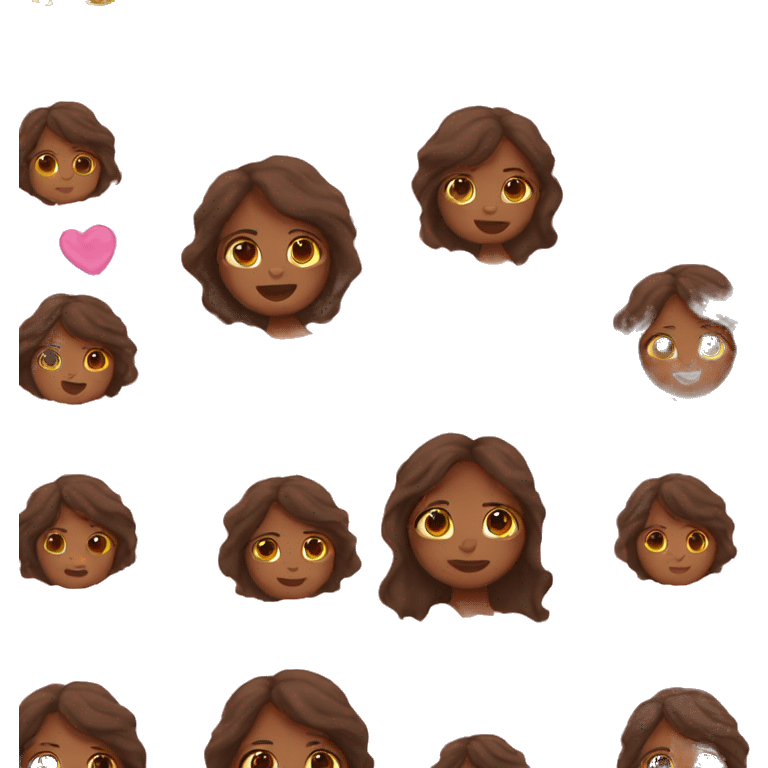 Brown girl with pink hearts around her  emoji