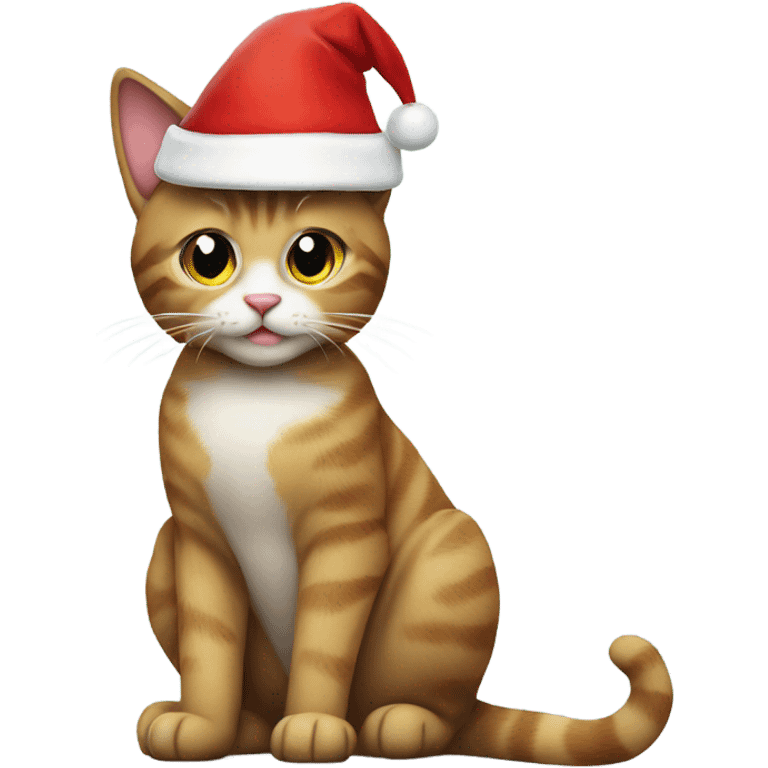 cat wearing santa hat emoji