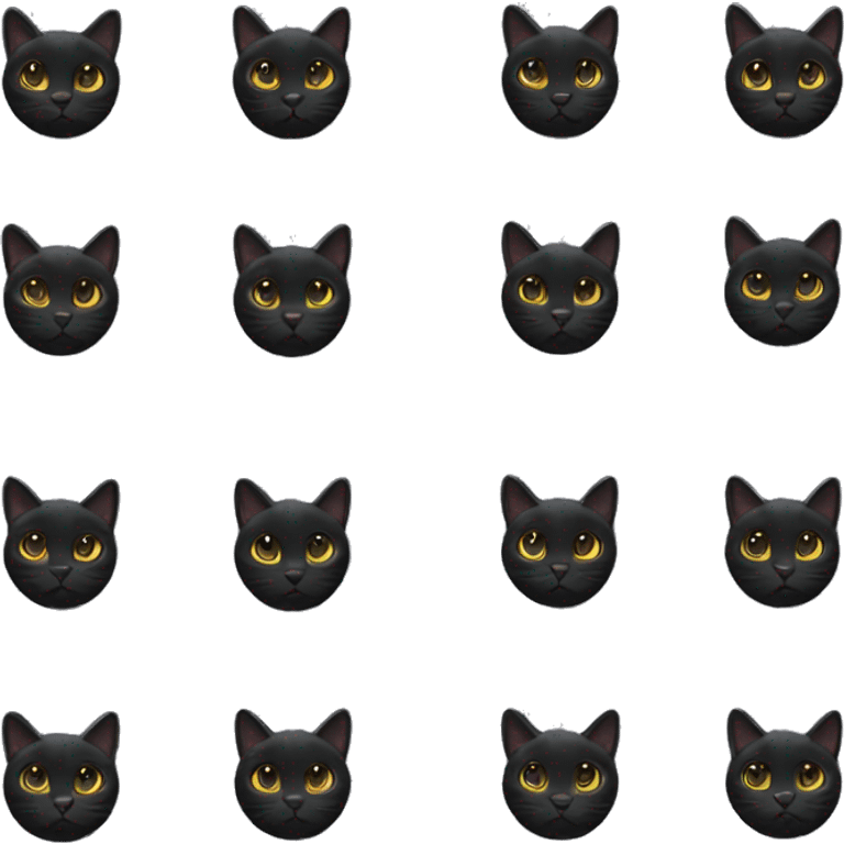 3 black cats  emoji