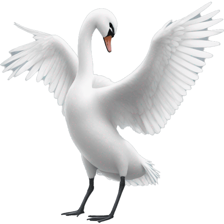 swan with open wings emoji