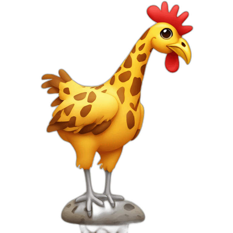 chicken sitting on top of a giraffe emoji