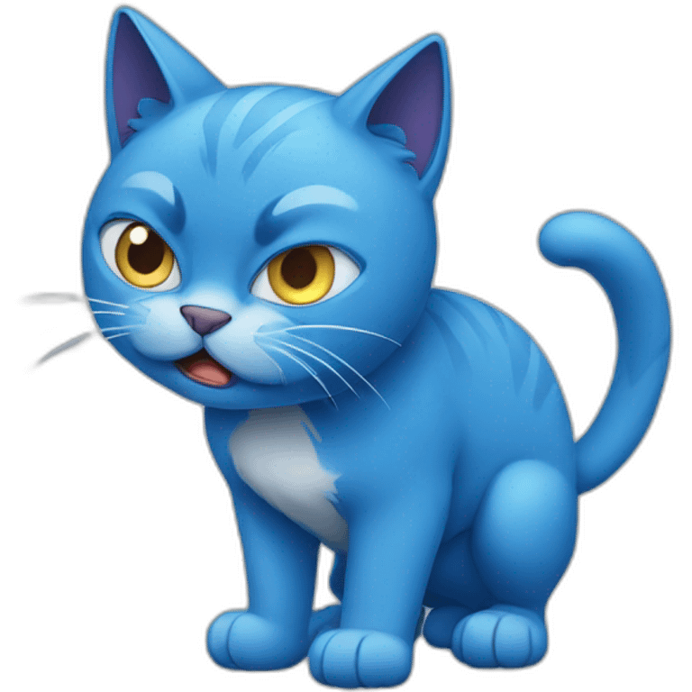 Blue cat furious emoji