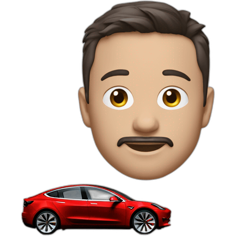 Tesla model 3 red emoji