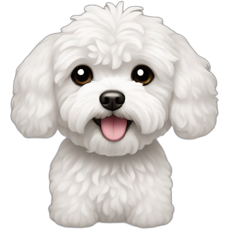 White maltipoo with black eyes  emoji