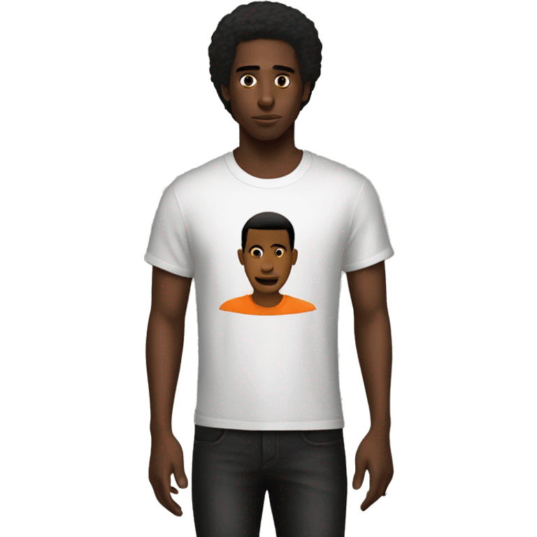 Guy with V lone shirt  emoji