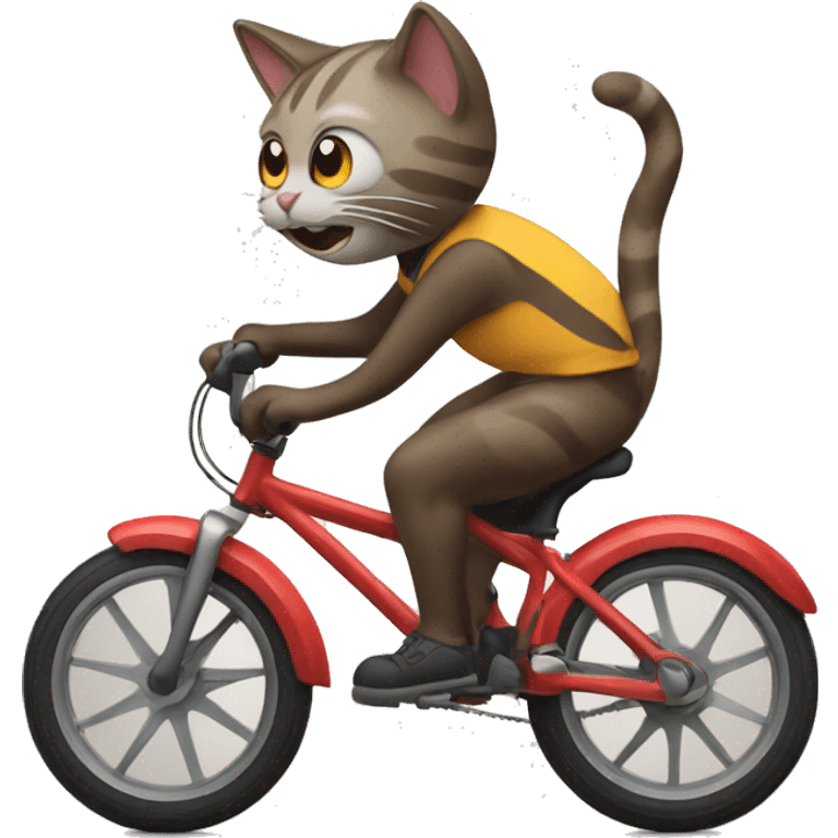 Cat on a downhill bike emoji