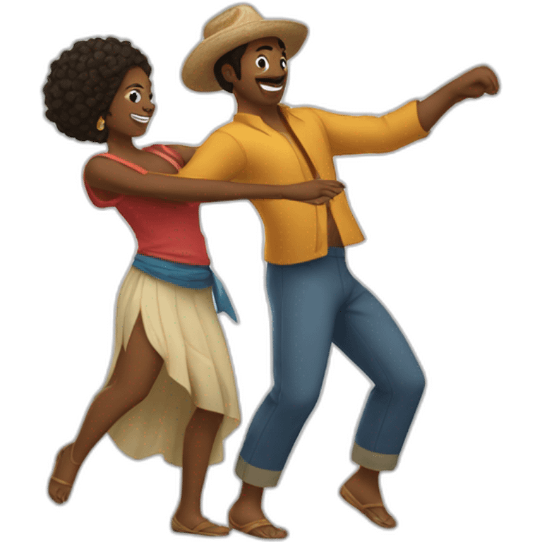 couple guacho and woman dance emoji