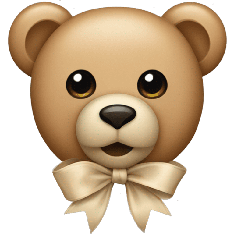 beige teddy bear bow emoji