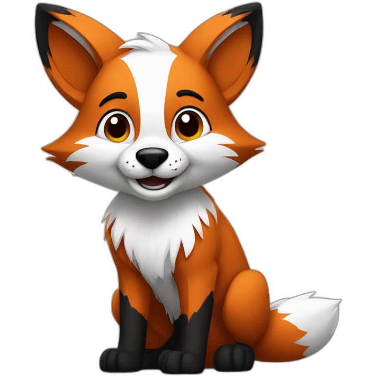 A black and white Disney-like fox emoji