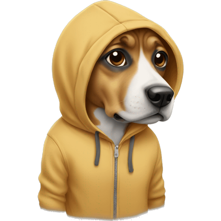 Dog wearing hoddie emoji