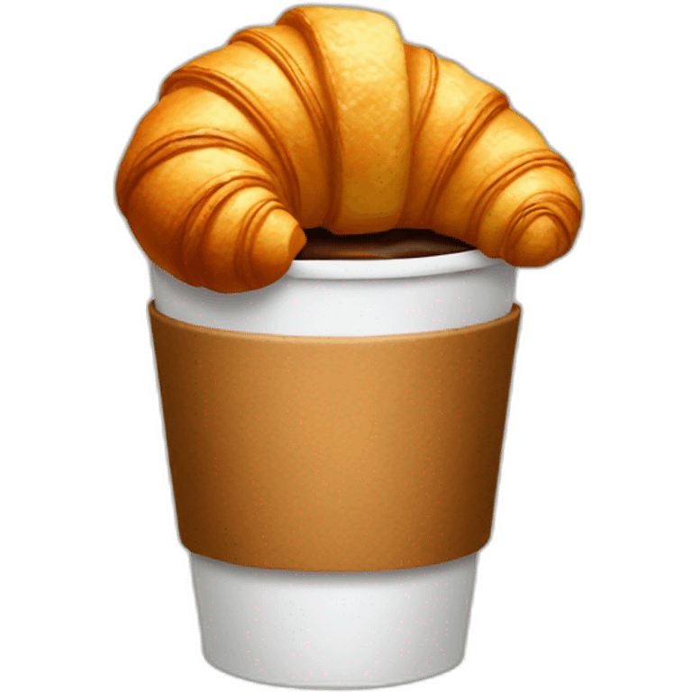 coffee with croissant emoji