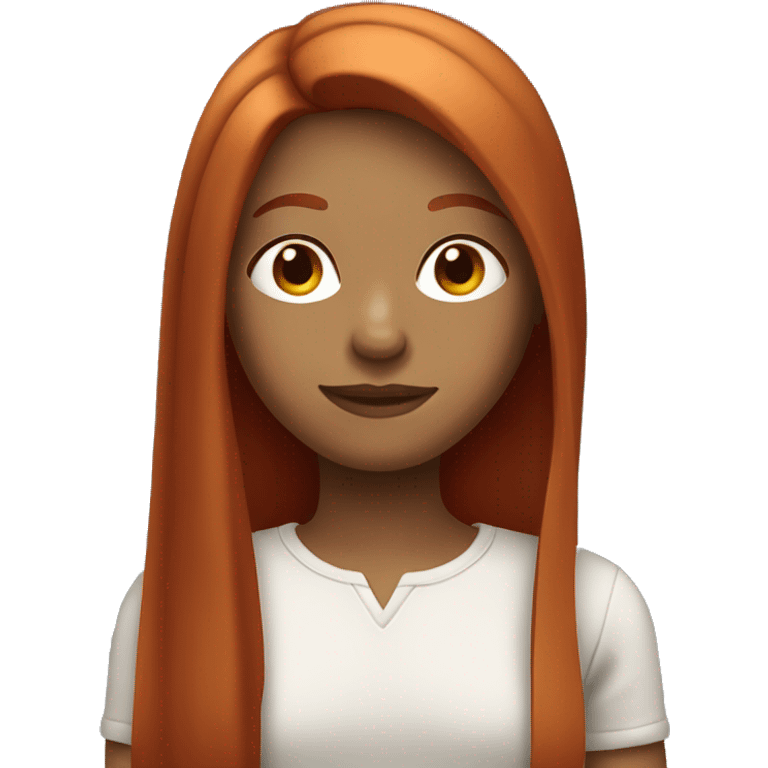 red-haired girl with straight long hair emoji