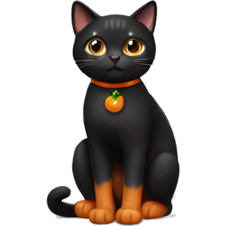 Black orange cat emoji