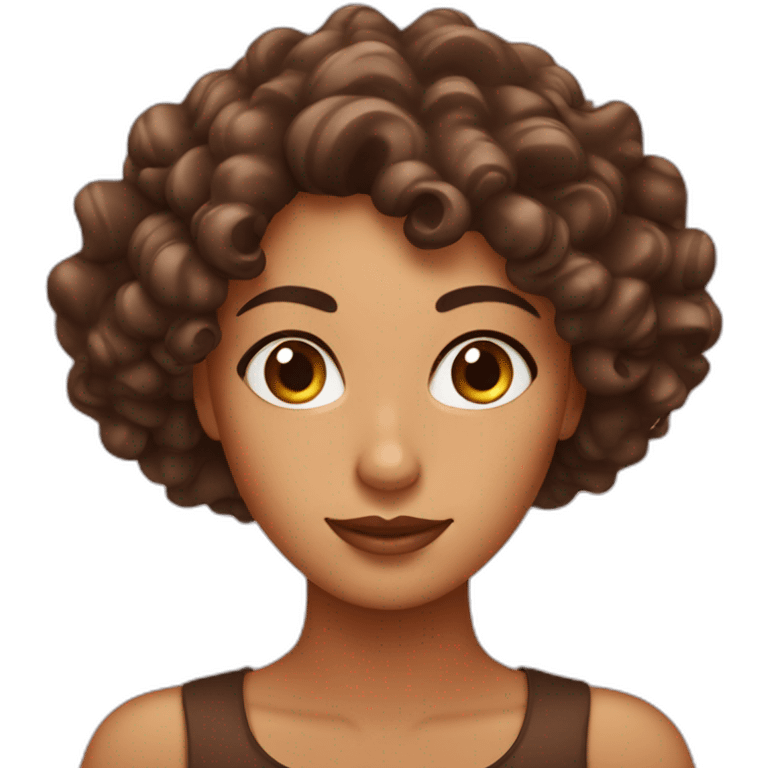 woman with chocolate curls in egypt emoji