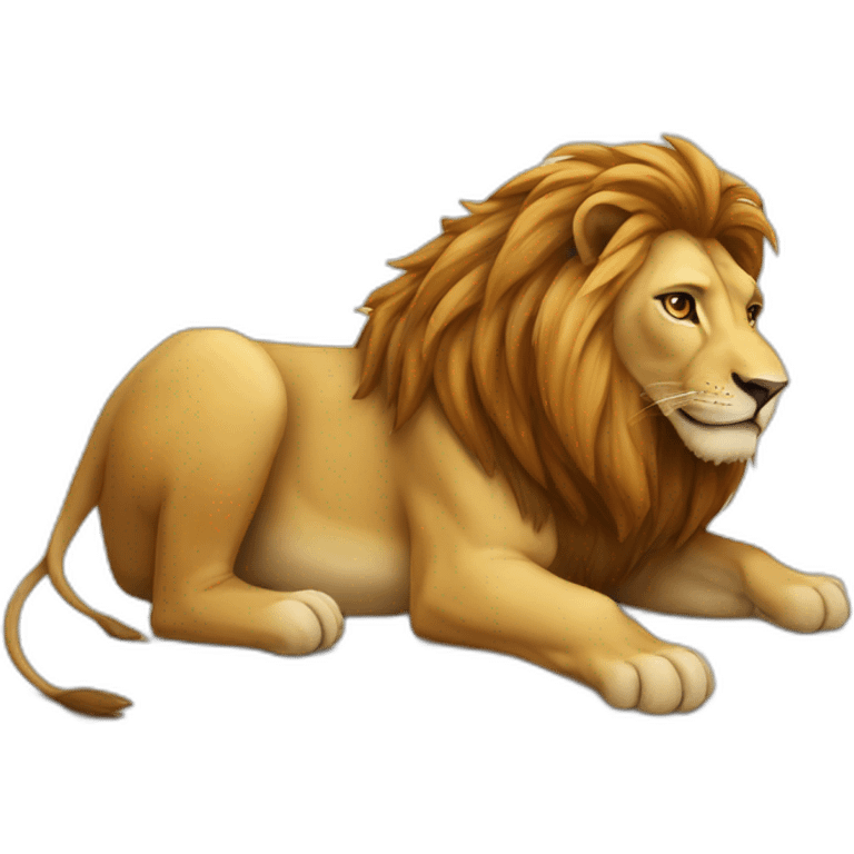 Lion sur tortue emoji