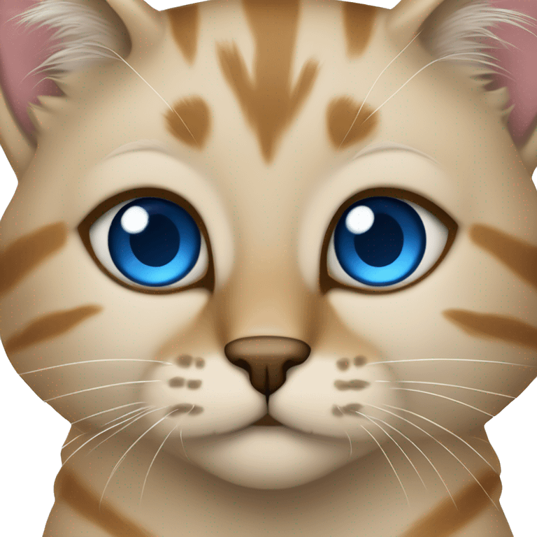 Beige braune katze mit blauen augen  emoji