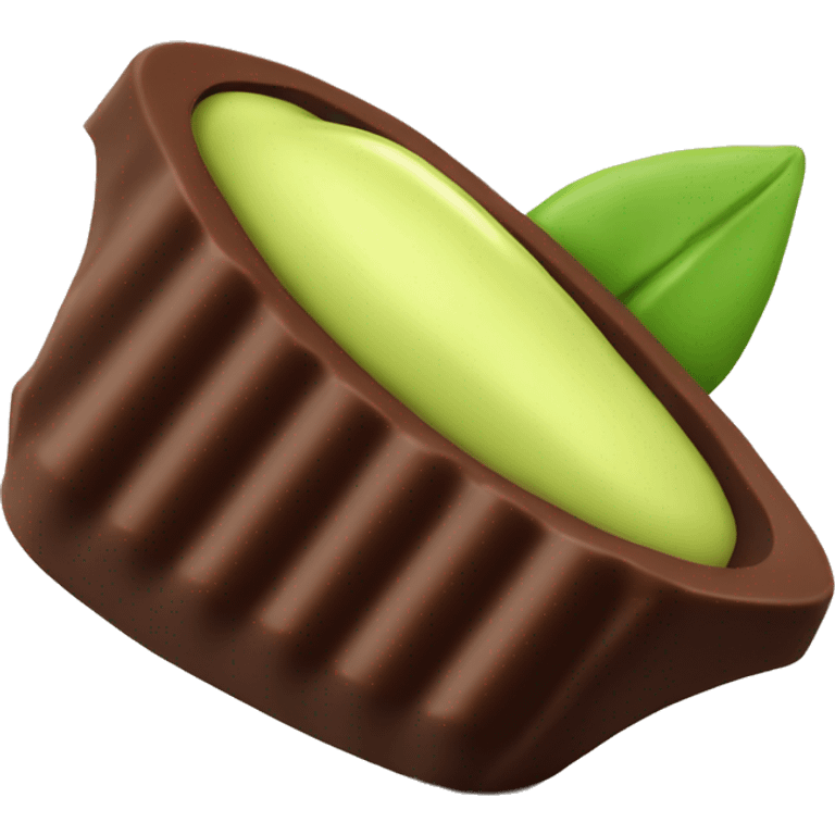 A bar of Dubai chocolate filled with Green pistachio cream emoji