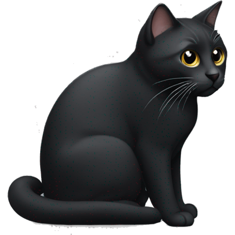 GATO NEGRO CON BLANCO  emoji