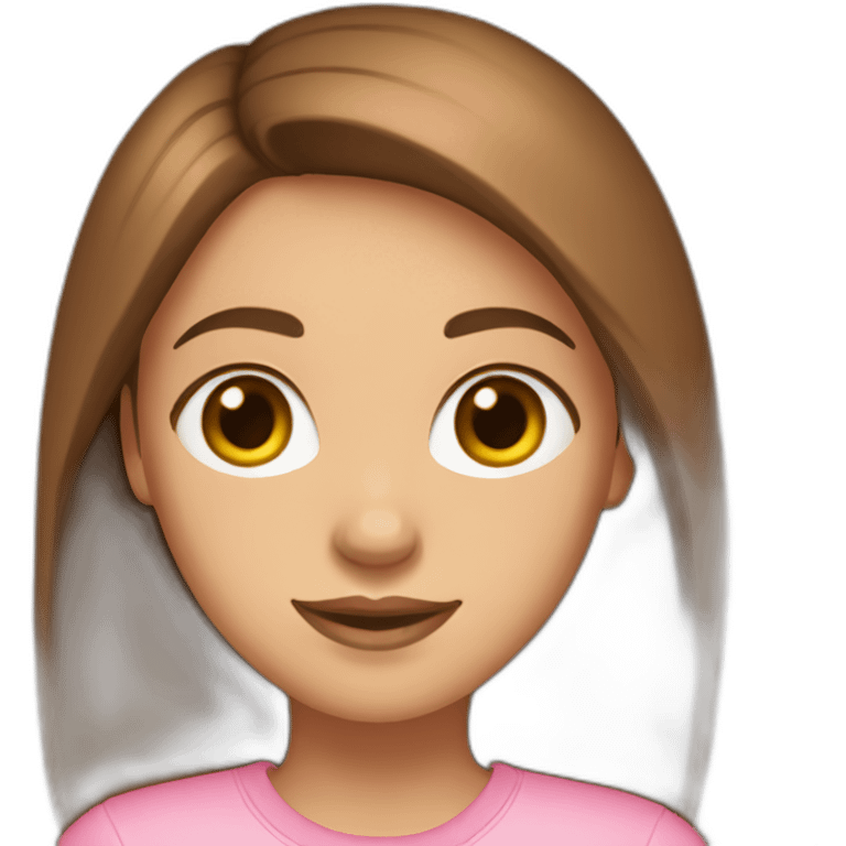 Girl-with-brown-hair-brown-eyes-pink-shirt-maong-pants emoji