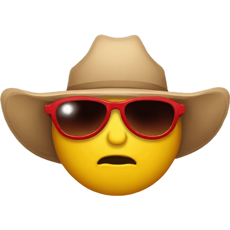 cowboy sunglasses crying red emoji