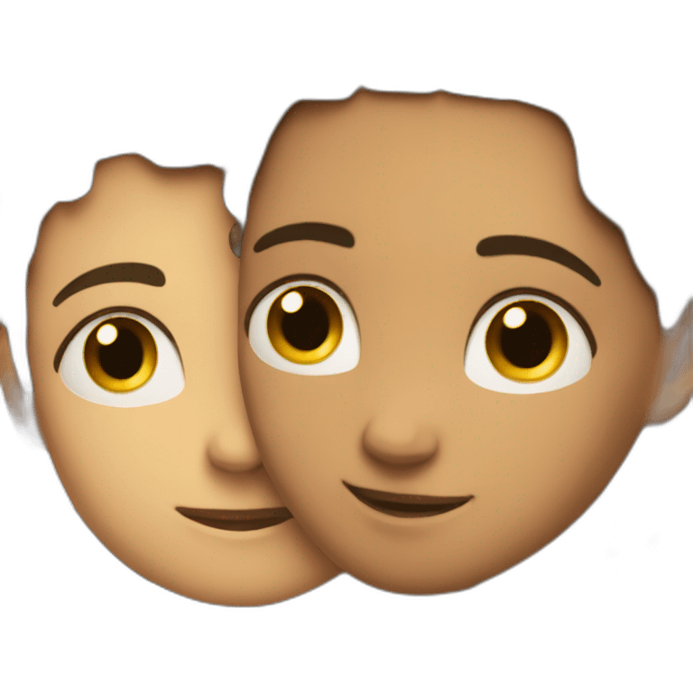 Girl lovingly hugging boy emoji