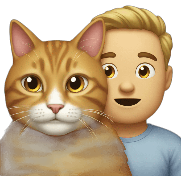 The cat and stupid guy ostracized emoji