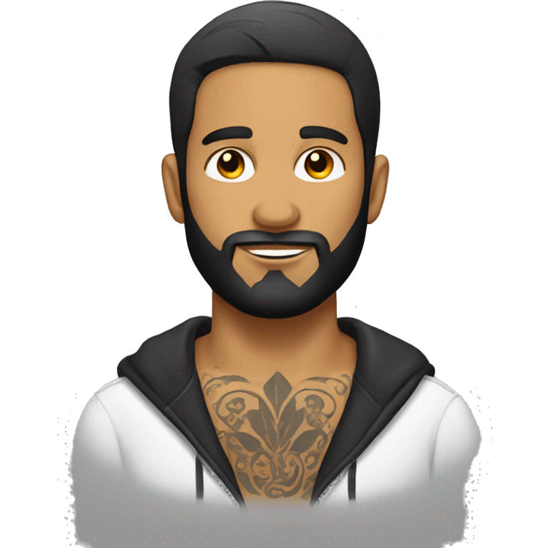 Hispanic man with beard and tattoos emoji