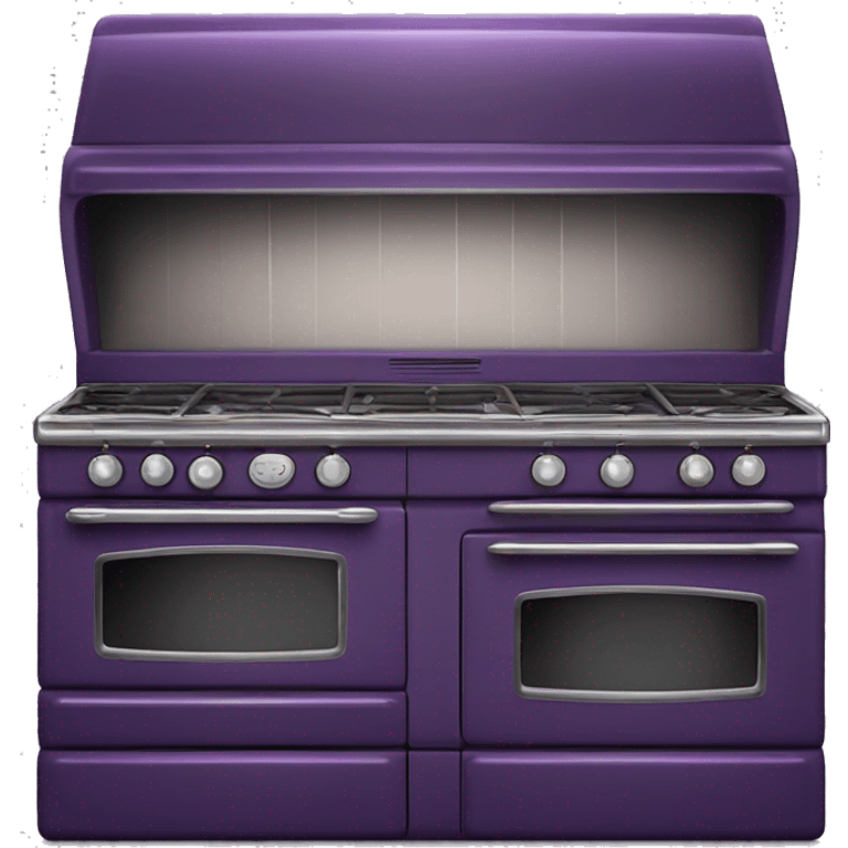 Realistic dark purple vintage stove with double oven emoji