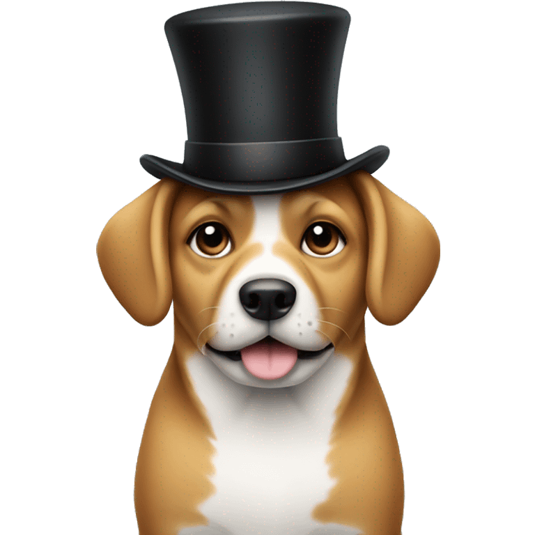 dog with top hat and baguette emoji