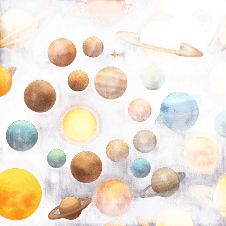 Planets with the sun emoji