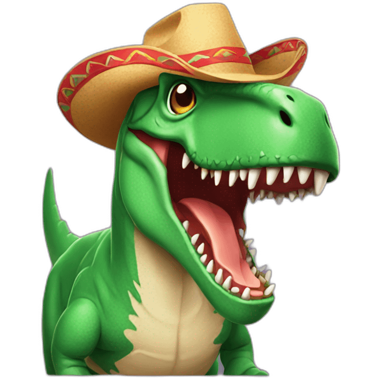 T-rex with mexican hat  emoji