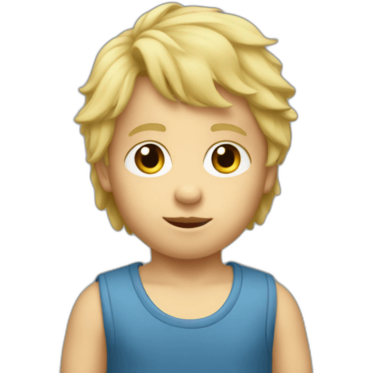 Toddler boy with blonde mullet hair emoji