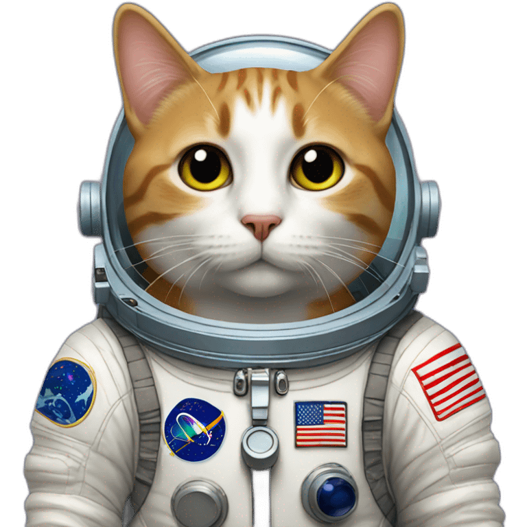 A cat in an advanced astronaut suit emoji