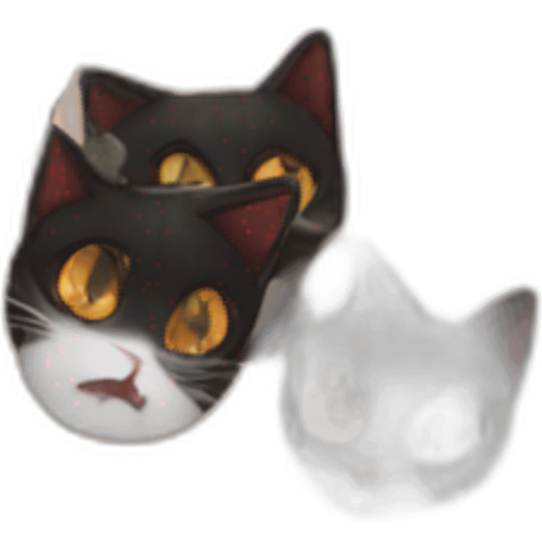 Vampire cat orange black white emoji