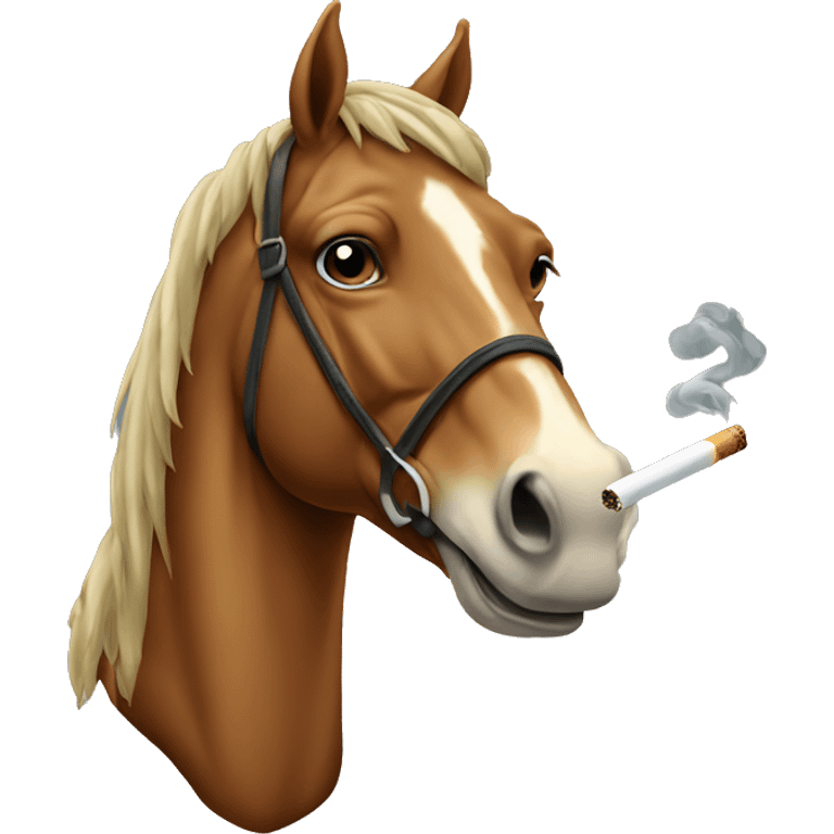 horse smoking a cig emoji