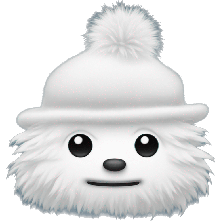 white fluffy hat emoji