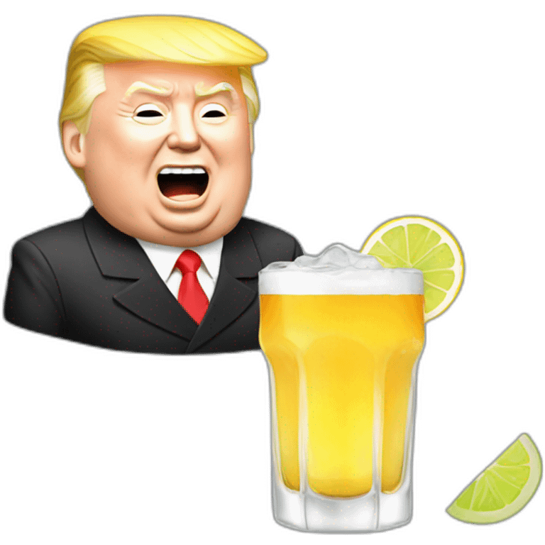 Kim jong un and trump drink tequila emoji