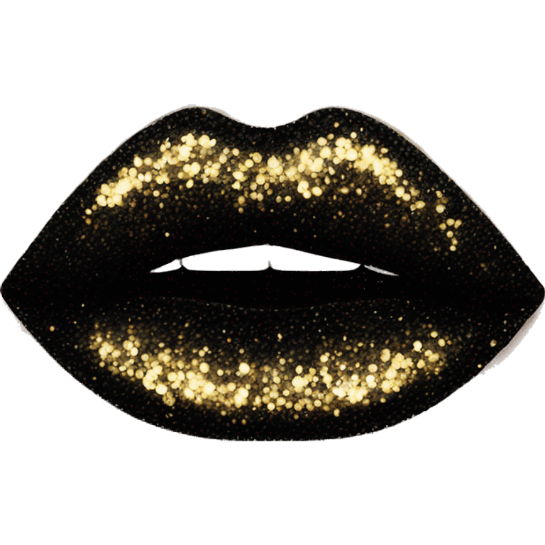 Black glittery lips emoji