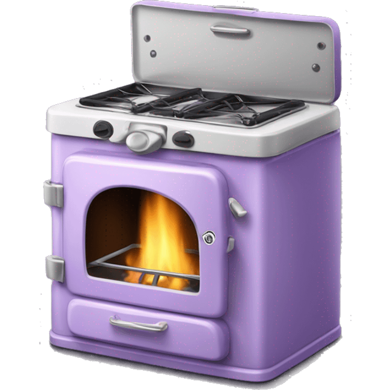 Realistic pastel purple camping  stove isolated. emoji