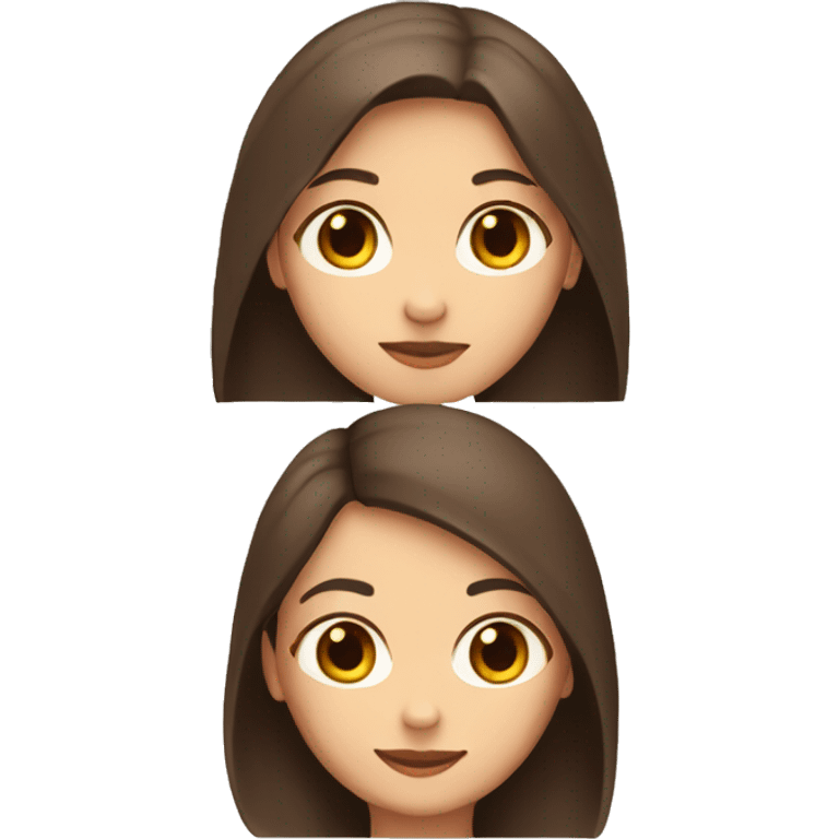 3 girls, 1 long brown hair, 2 light brown hair, 3 dark brown hair emoji