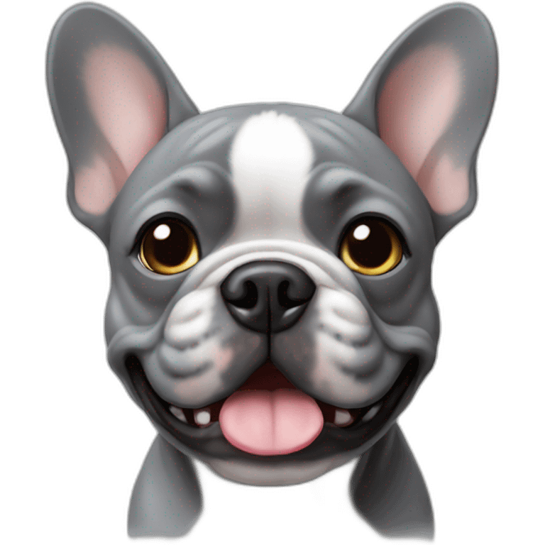 small grey french bulldog  emoji