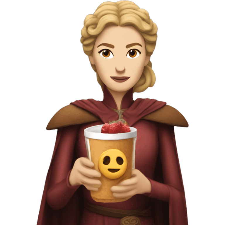 cersei lannister holding a cookie and juice emoji