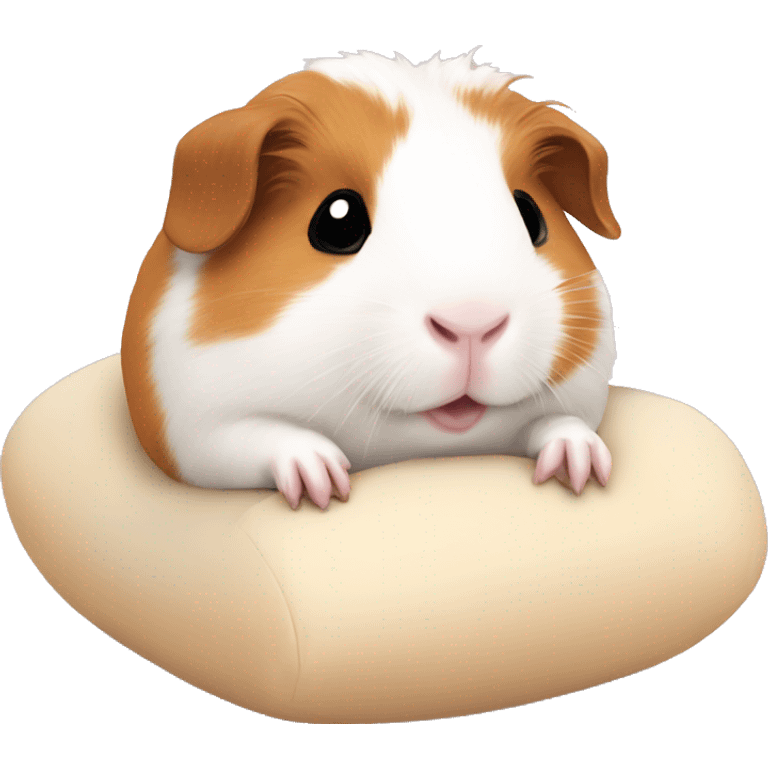 Guineapig cuddling a soft pillow emoji