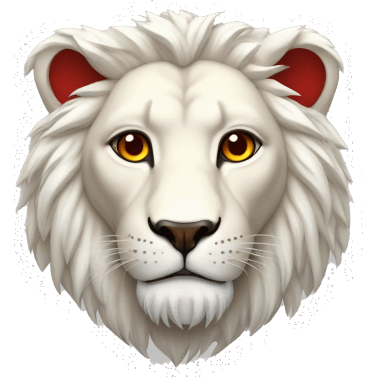 Lion blanc avec des yeux rouges emoji